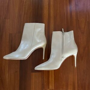 SCHUTZ Cream Heeled Ankle Boots